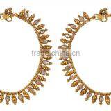 Indian Gold Plated Crystal Payal Anklet thumbnail-3