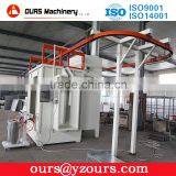 Stainless Steel Small Manual Powder Spray Booth and Small Oven With a Stop and go Conveyor
