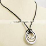 Handmade Stainless Steel Circle Pendant Necklace thumbnail-1