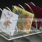 Customized Acrylic Brochure Holder Menu Holder Clear Color With Logo thumbnail-1