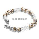 Classic 316L Stainless Steel Bracelet with Totem Pattern Etching for Men