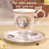 Europe Style Bone China With Gold-rim Cup and Saucer thumbnail-2