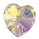 6202 Crystal Beads, 6202 Heart Pendant, 001_Crystal, 001AB_Crystal Aurore Boreale, 18x175x10mm, 15mm(SWAR-6202-101-1)