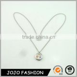 Hot sale silver plated jewelry with glass pendant metal necklace for girls