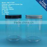 Round Clear 720ml Plastic PET Jars, 720g 24oz Clear PET Plastic Jar With Aluminum Cap thumbnail-1