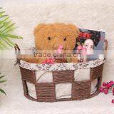 7 Hand Woven - Pastoral Style - Straw - Storage Basket - Storage Basket - Water Basket - Sundry Basket - Woven Baskets thumbnail-3