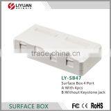 LY-SB47 4 Port Keystone Cat6 Cat5e Surface Mount Box RJ45 Network Junction Box
