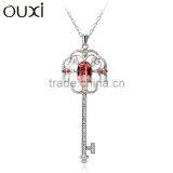 OUXI 2016 fashion design alloy crystal key pendant body sweater chain 10844