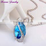 Big Sapphire Blue Crystal Platinum Plated Pendant Necklace Statement Necklace Women Fashion Necklaces for Women 2014 thumbnail-6