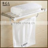Novel Design Stylish Square Tube Brass Polished Chrome Bathroom Sanitary Items Wall Mounted Bathroom Towel Shelf
