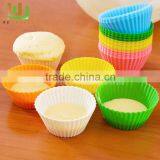 Eco-friendly Sky Blue Little Round Silicone Cake Baking Mold Home Made Cup Shape Silicone Cake Mould for Microwave thumbnail-5