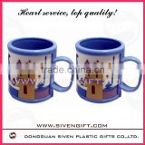 2011 customized pvc + ABS advertisement mug for promotion use