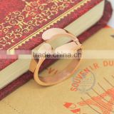 Rose gold plated stainless steel hollow ring fashion women adjustable ring wedding jewelry 6210026
