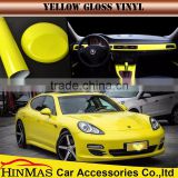 Gloss car sticker for changing cars body color gold and yellow colour vinyl wrap