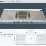 JZ-391 Single Bowl With Double Tray Stainless Steel Wash Basin thumbnail-1