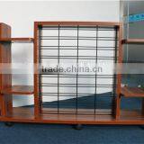 Customized Flooring Detachable 4-tier Wheels Retail Store Wood Display Shelf thumbnail-3