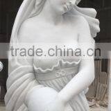 Natural Marble Stone Carved Woman Garden Statue thumbnail-2