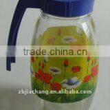Pineapple Shaped Glass Pitcher With Plastic Lid thumbnail-1