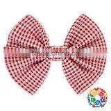 Sweet Little Girls Hair Accessories Orange Grid Hair Bow for Kids thumbnail-5