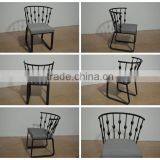 New Design High Back Iron Black Color Outdoor Metal Industrial Chair thumbnail-6