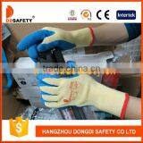 DDSAFETY Fluorescence Acrylic Liner Blue Latex Crinkle Finished Cut Resistance Glove thumbnail-2