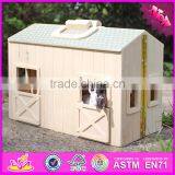 2016 New Design Children Miniature Toys Wooden Toy Horse Stable W06A166 thumbnail-6