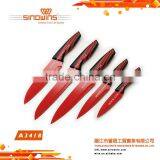 A3418-2 Red Color Non-stick Coating Stainless Steel Kitchen Knife Set thumbnail-5