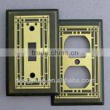 Mission Period Brass on Oil Rubbed Bronze Switch Plate Covers thumbnail-1
