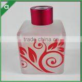 Red Flower Glass Bottle for 100ml Reed Diffuser Oil With Aluminium Crown Cap thumbnail-2