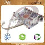Customize Flora Print See Through Pvc Jute Tote Bag With Pouch thumbnail-1