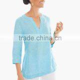New Arrived Women's Stand Collar Front Button up Shirt thumbnail-1