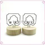 New Design OEM Tree Shaped Wooden Base Memo Clips