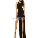 Fashion Designs Sleeveless Backless Shoulderless Sexy Ladies Black Front Short and Long Back Blouse thumbnail-3