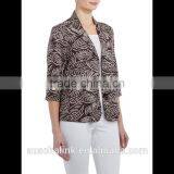 Outdoor Fashion Custom Lady All Over Leaf Print Jacket Wholesale thumbnail-1
