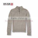 Boys Pullover Style Solid Half Zipper Knitted Sweaters For Kids thumbnail-1
