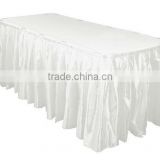 14ft accordion pleat satin table skirt white