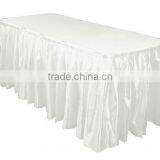 21ft Accordion Pleat Satin Table Skirt White thumbnail-1