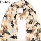 Fashion Popular Chiffon Voile Animal Scarf thumbnail-3
