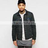 Black Plain Wholesale Denim Jacket Men Custom Cheap Price thumbnail-1