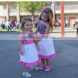 Baby Dress Cutting Zebra With Pink &white Polka Dots White With Ruffle,sleeveless Baby Girl Summer Dress thumbnail-1