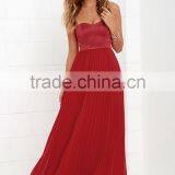 Moment in Time Wine Red Strapless Maxi Dress thumbnail-1