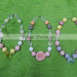Children Boutique Necklace Flower Pearl Colorful Necklace Baby Girl Party Necklace thumbnail-2
