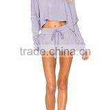 2017 OEM Custom Plain Womens Tracksuit Set Ladies Tracksuit Morning Run Blank Tracksuit With Hood thumbnail-4