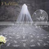 Wholesale New Design 2 Layers Bead Edged Wedding Accessories Bridal Veil thumbnail-4