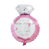 Aluminium Foil Balloons Party Decoration Finger Ring Pink Angel Message "I Do" Pattern