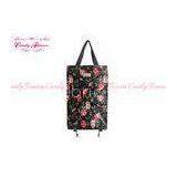 PVC Canvas Printed Reusable Shopping Bags Vintage High Capacity Black Roses