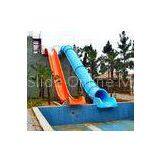 Colorful Swimming Pool Water Slides , Aqua Park Equipment Barrel / Sledge Slide Games thumbnail-1