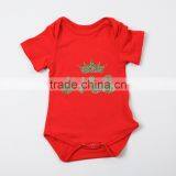 Crown shiny baby romper organic cotton clothes