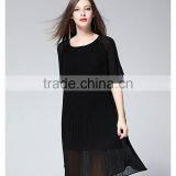Latest Dress Designs Photos Round Neck Chiffon Women Dresses thumbnail-5