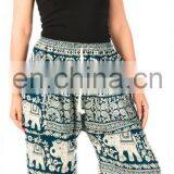 Elephant Paisley - Aladdin Drawstring Trousers Hippie Festival Boho Trouser Pants thumbnail-6